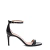 Stuart Weitzman Black Patent Sandal 75mm Heel