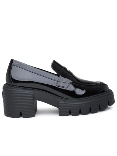 Stuart Weitzman Soho Loafers In Black Patent Leather