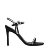Stuart Weitzman Black Satin Stiletto Heel Sandals