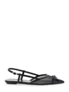 Stuart Weitzman Black Slingback Ballerinas With Pointed Design In Black