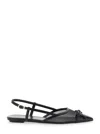 Stuart Weitzman Black Slingback Ballerinas With Pointed Design