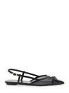 Stuart Weitzman Black Slingback Ballerinas With Pointed Design