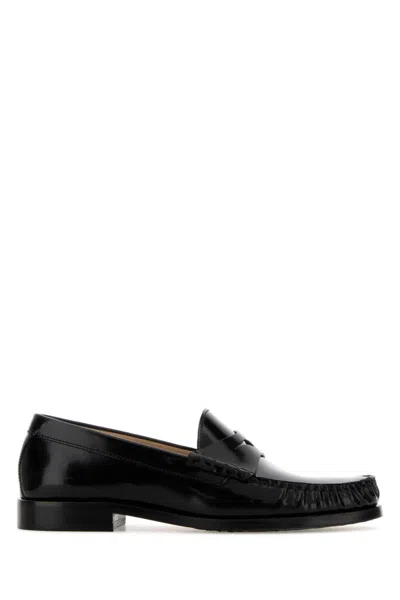 Stuart Weitzman Black Slip On Loafers