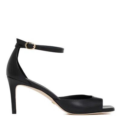 Stuart Weitzman Black Smooth Calf Sandals