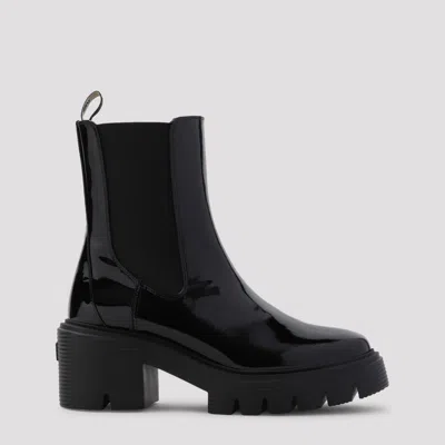 STUART WEITZMAN BLACK SOHO LEATHER CHELSEA BOOTS