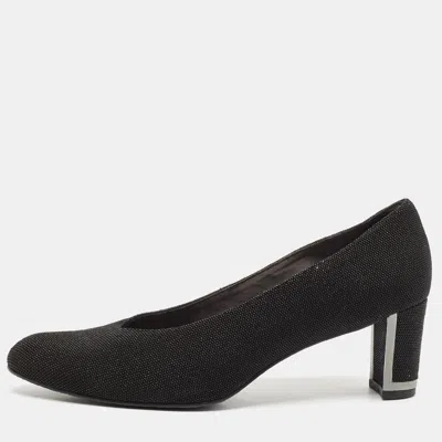 Stuart Weitzman Black Solar Goosebump Pumps