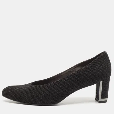 Pre-owned Stuart Weitzman Black Solar Goosebump Pumps Size 41