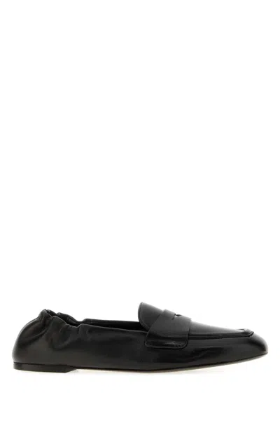 Stuart Weitzman Black Leather Bryant Loafers