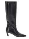 Stuart Weitzman Black Solid Stassi Boots In Black