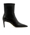 Stuart Weitzman 85 Stretch Bootie Ankle Leather Embroidery In Black