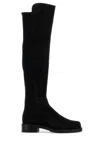Stuart Weitzman Black Suede And Fabric 5050 Boots