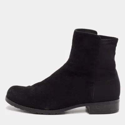 Stuart Weitzman Black Suede Ankle Boots