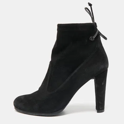 Stuart Weitzman Black Suede Ankle Boots