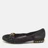 Stuart Weitzman Black Suede Chain Embellished Ballet Flats In Black
