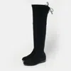 Stuart Weitzman Black Suede Lowland Over The Knee Boots In Animal Print