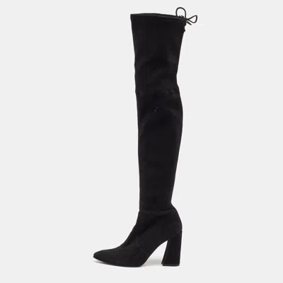 Stuart Weitzman Black Suede Lowland Over The Knee Boots