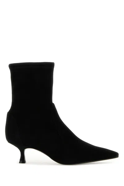 Stuart Weitzman Black Suede Naomi 50 Ankle Boots In Multi
