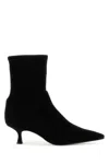 Stuart Weitzman Naomi Stretch Suede Ankle Booties In Black