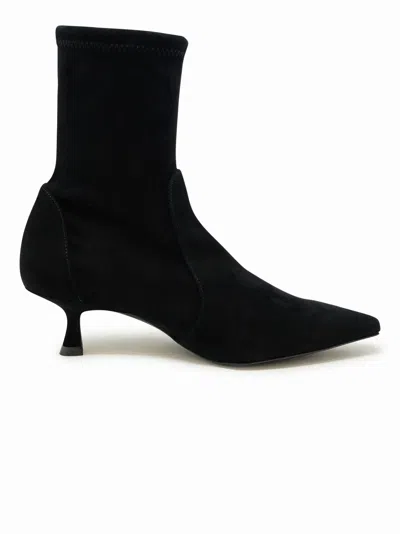 STUART WEITZMAN STUART WEITZMAN BLACK SUEDE NAOMI 50 BOOTIE