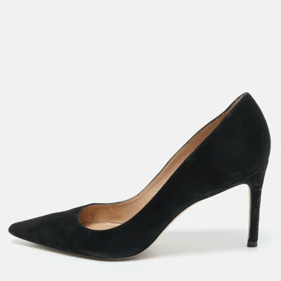 Pre-owned Stuart Weitzman Black Suede Nouveau Pumps Size 37