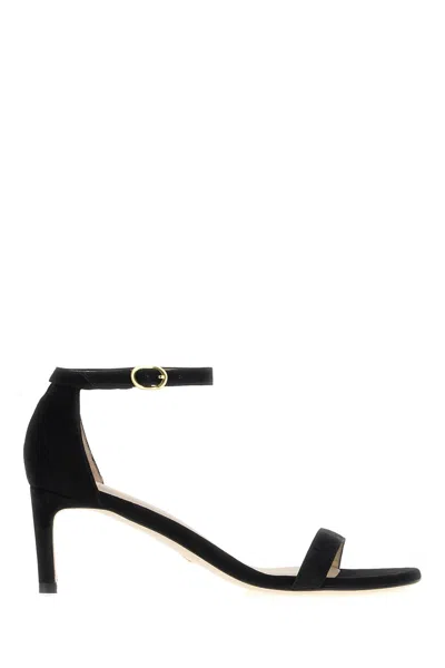 STUART WEITZMAN BLACK SUEDE SANDALS
