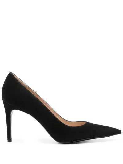 STUART WEITZMAN STUART WEITZMAN BLACK SUEDE SLIP-ON PUMPS