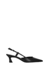 Stuart Weitzman Black Vinnie 50 Polished Leather Slingback