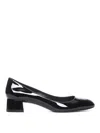 Stuart Weitzman Vivienne Patent Ballerina Pumps In Black