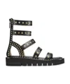 Stuart Weitzman Stud-embellished Open-toe Sandals In Green