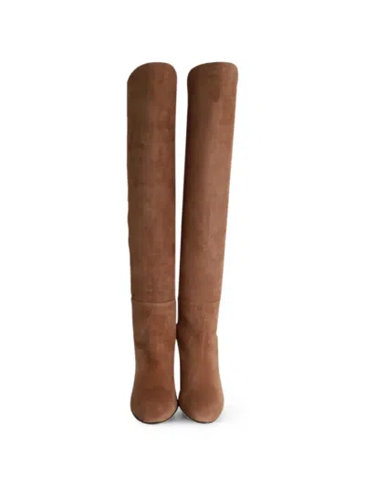 Pre-owned Stuart Weitzman Blaire Wedge Knee-high Boots In Neutral