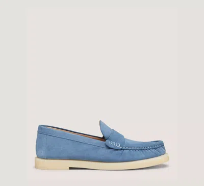 Stuart Weitzman Blake Loafer In Blue Steel & Cream