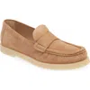 Stuart Weitzman Blake Suede Loafer In Brown
