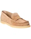 Stuart Weitzman Blake Suede Loafer In Neutral