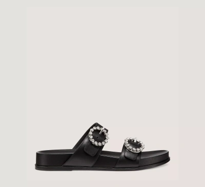 Stuart Weitzman Blingring Buckle Sport Slide In Black