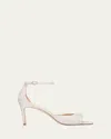 Stuart Weitzman Bliss Pearly Satin Ankle-strap Sandals