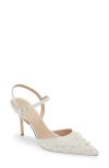 Stuart Weitzman Bliss Pointed Toe Pump In White