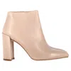 Stuart Weitzman Block-heel Ankle Boots In Nude Leather
