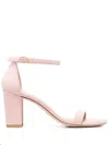 Stuart Weitzman Block-heel Open-toe Sandals In Pink