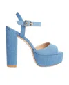 Stuart Weitzman Block-heel Platform Sandals In Blue