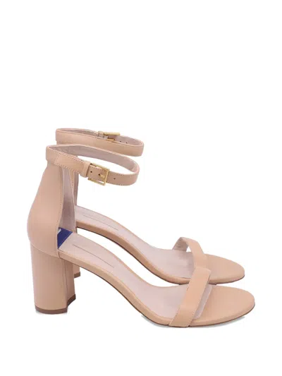 Pre-owned Stuart Weitzman Block-heel Sandal In Neutral