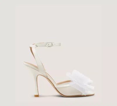 Stuart Weitzman Blushing Bow 100 Sandal In Cream & White