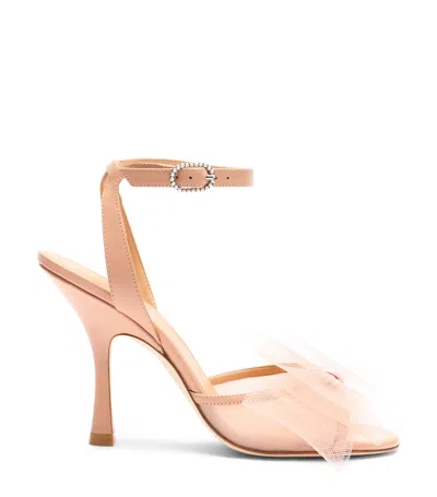 Stuart Weitzman 100mm Blushing Bow Sandals In Nude