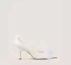 Stuart Weitzman Blushing Bow 75 Pump In Cream & White