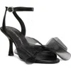 Stuart Weitzman Blushing Bow Mesh Ankle-strap Sandals