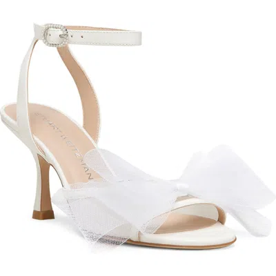 Stuart Weitzman Blushing Bow 75 Sandal In Cream/white