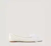Stuart Weitzman Blushing Bow Ballerina Shoes In Cream & White