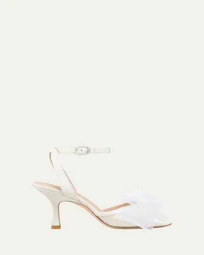 Stuart Weitzman Blushing Bow 75 Sandal In Cream/white
