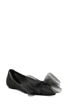 Stuart Weitzman Blushing Bow Mesh Ballerina Flats