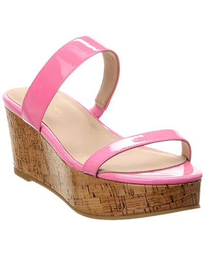 Stuart Weitzman Boardwalk 65 Patent Wedge Sandal In Pink