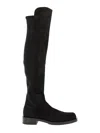 Stuart Weitzman Amber Thigh-high Leather Boot In Black